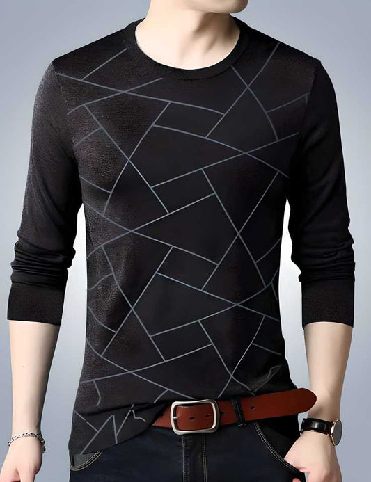 Cotton Blend Solid Full Sleeves T-Shirts