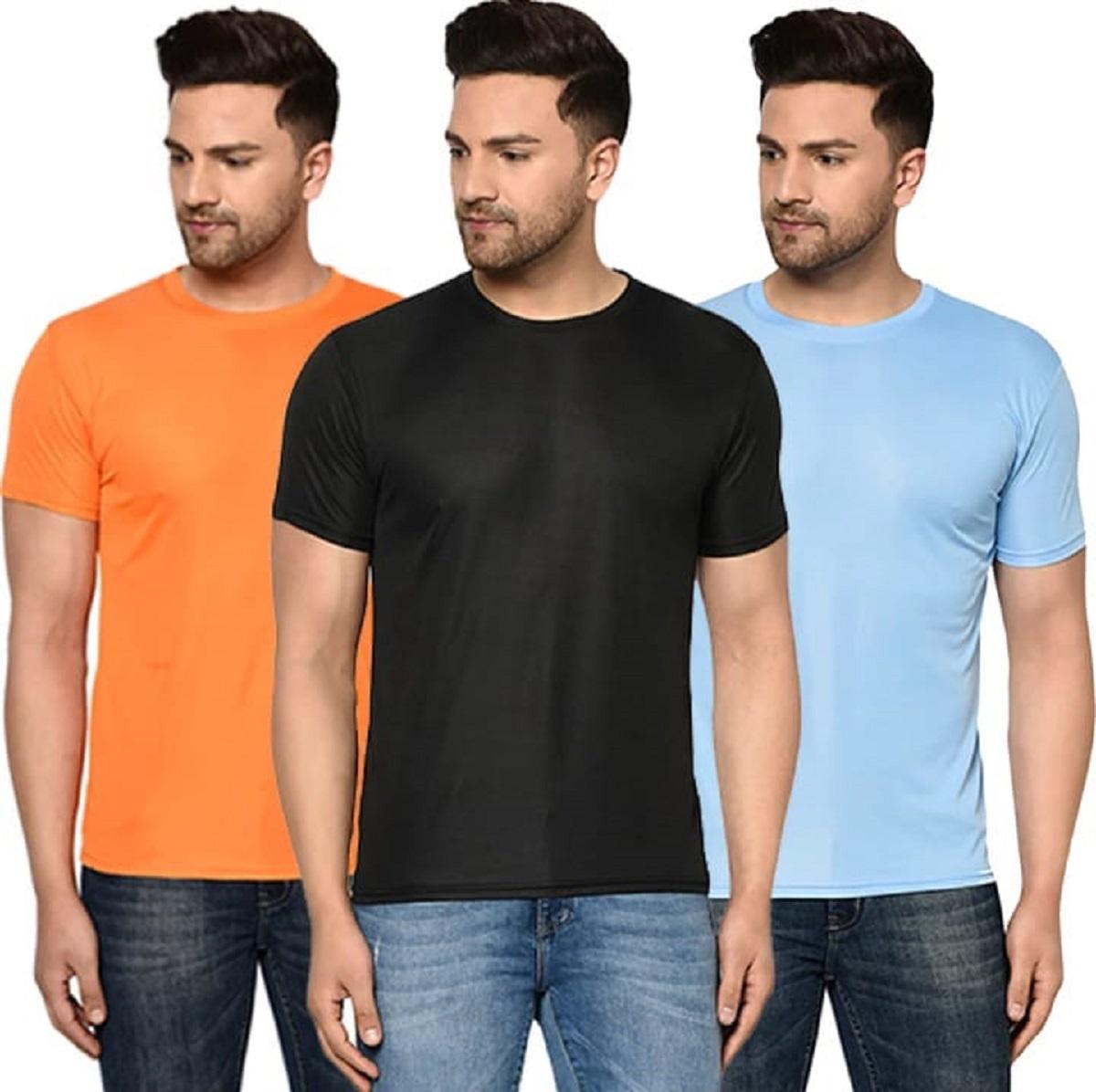 Fidato Men's Pack Of -3 Half Sleeves Round Neck T-shirt With Pack Of-2 Men's Boxers